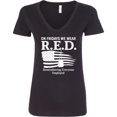 thumbnail image 3 of Inktastic On Fridays We Wear R.e.d. Military Support Women's V-Neck T-Shirt, 3 of 5