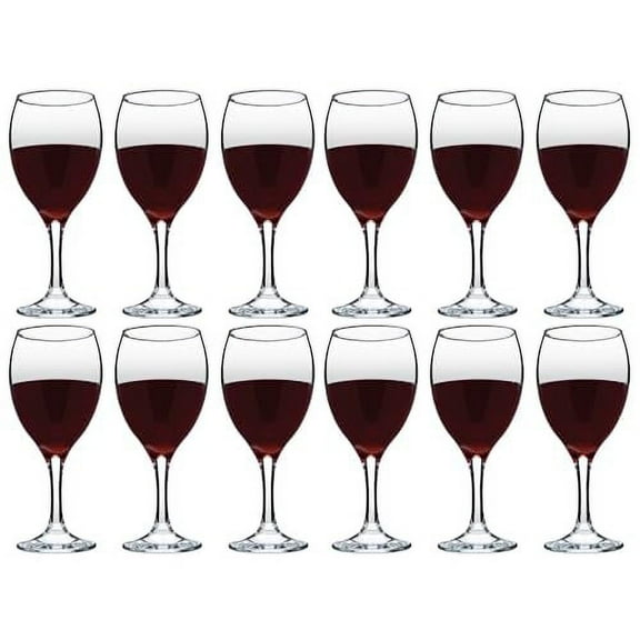 Vikko Wine Glasses, 15 Ounce Wine Glass, Set of 12 Stemmed Wine Glasses for Red and White Wine, Thick and Durable Wine Glasses, Clear Glasses for Wine