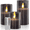 Gray, variant on HIDAWN Flameless Candles Flickering with Remote and Timer,3D Wick Acrylic Electric Fake Candles, Battery Operated LED Pillar Candle-Gray 4''x5''x6''