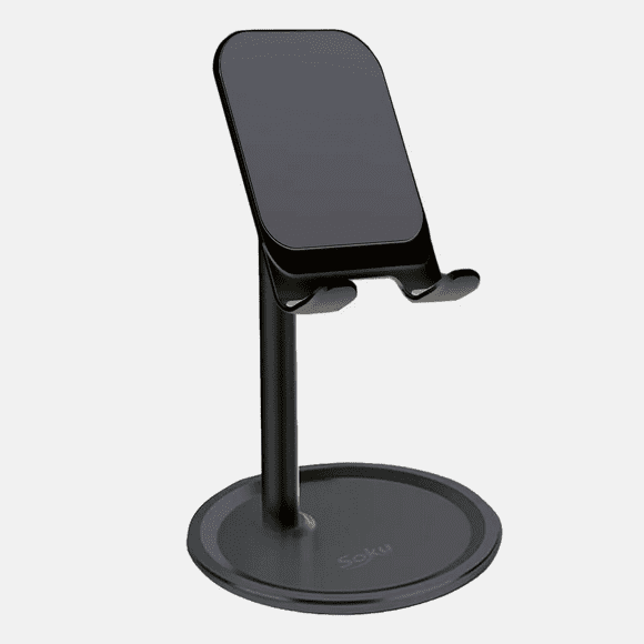 Soporte Escritorio Tablet Porta Celular Base Aluminio Lujo Xtellar Color Negro