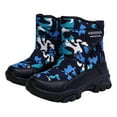 thumbnail image 4 of Quealent Boys Snow Boots Waterproof Outdoor Warm Slip girls Winter Shoes Blue for Size 1, 4 of 8