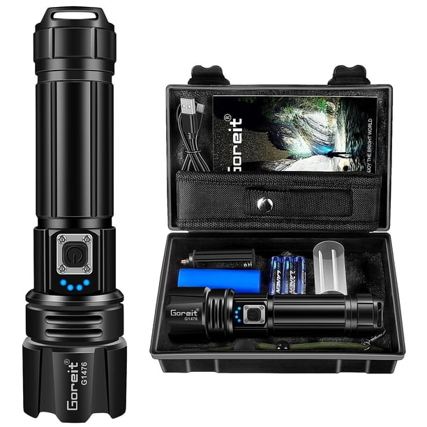 Linterna Goreit de 2000 lúmenes recargable XHP70.2 LED