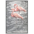 thumbnail image 3 of PixonSign Framed Canvas Print Wall Art Two Flamingos in Water Animals Wilderness Photography Modern Art Contemporary Portrait Black and White for Living Room, Bedroom, Office - 16"x24" White, 3 of 5
