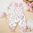 thumbnail image 2 of Toddler Baby Girl Summer Clothes Floral Short Sleeve Shirt Top and Shorts Cute Ribbed Outfit Clothing Set Girls Summer Set 3-24 Months,9-12 Months, 2 of 9