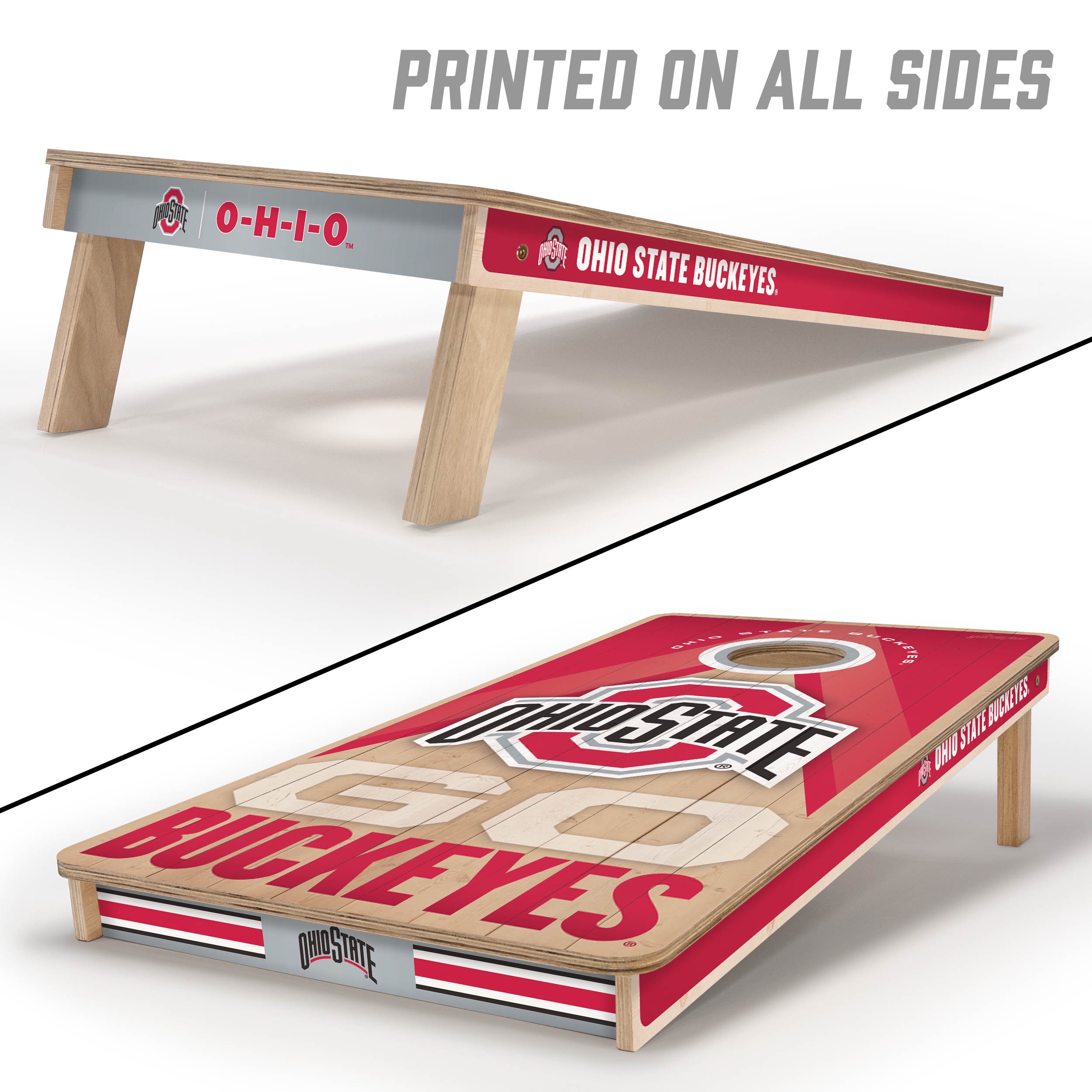 YouTheFan NCAA Ohio St Buckeyes 2X4 Slogan Series Cornhole NO BAGS