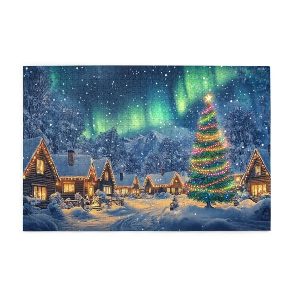 1000 PCS Polar Christmas Eve Wooden jigsaw puzzles 1000 pieces,Brain Challenge,Great for Relaxation and Display for Puzzle Lovers,Classic Christmas High difficulty puzzle,Gift for Friends and Family