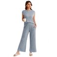 thumbnail image 2 of EKOUAER Pajama Sets for Women 2 Piece Casual Pj Set Rib Knit Cap Sleeve Soft Sleepwear, 2 of 6