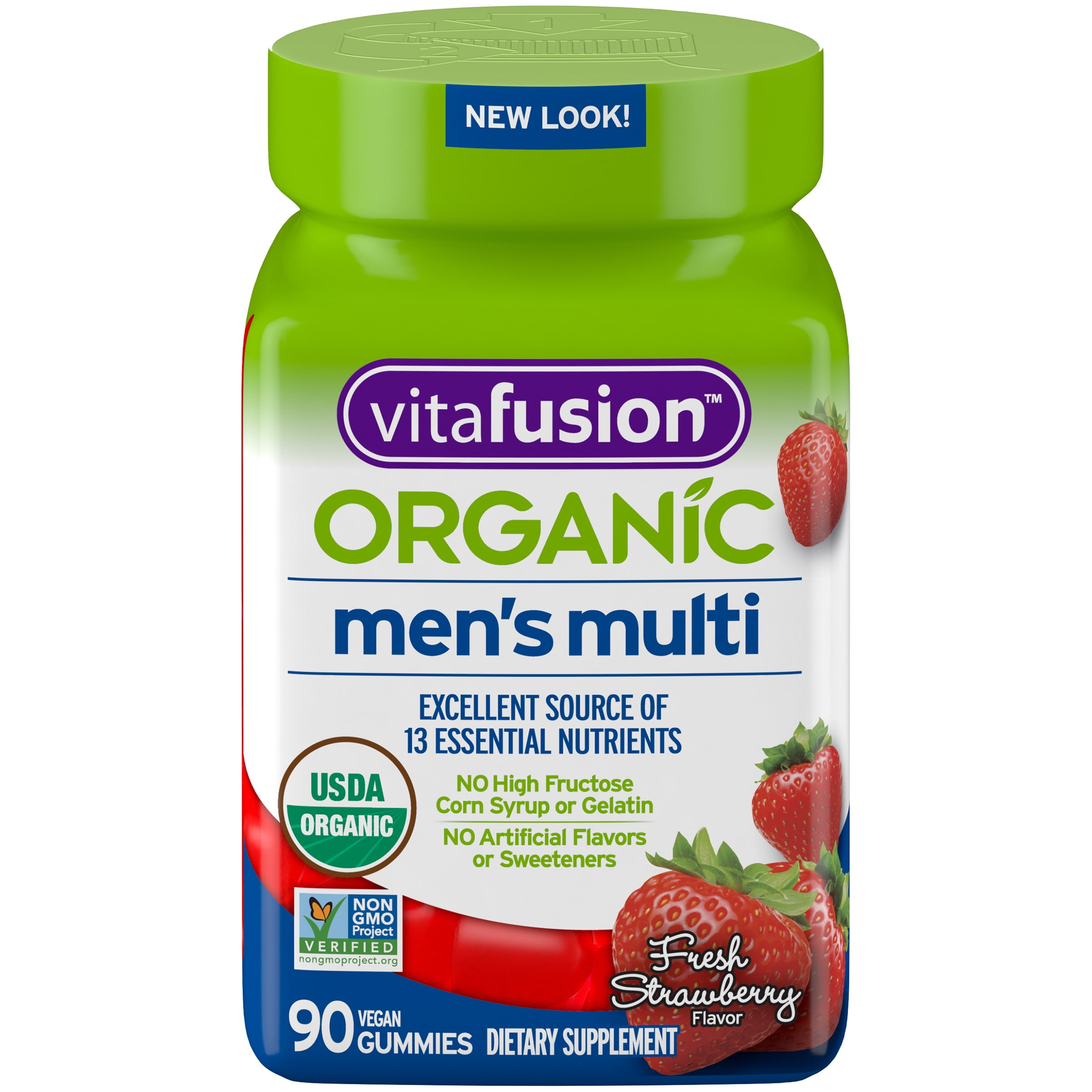 Vitafusion Organic Men’s Gummy Multivitamin, 90 Count NonGMO, Gluten