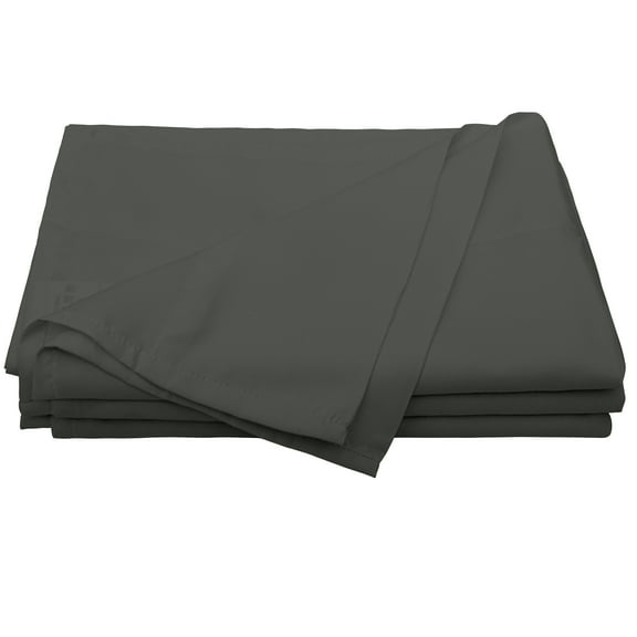 Organictune 1800 Count Luxury Microfiber Flat Sheet, Extra Soft and Cozy, Wrinkle, Fade, Stain Resistant Bed Top Sheet, Dark Gray, Twin, 66"x96"