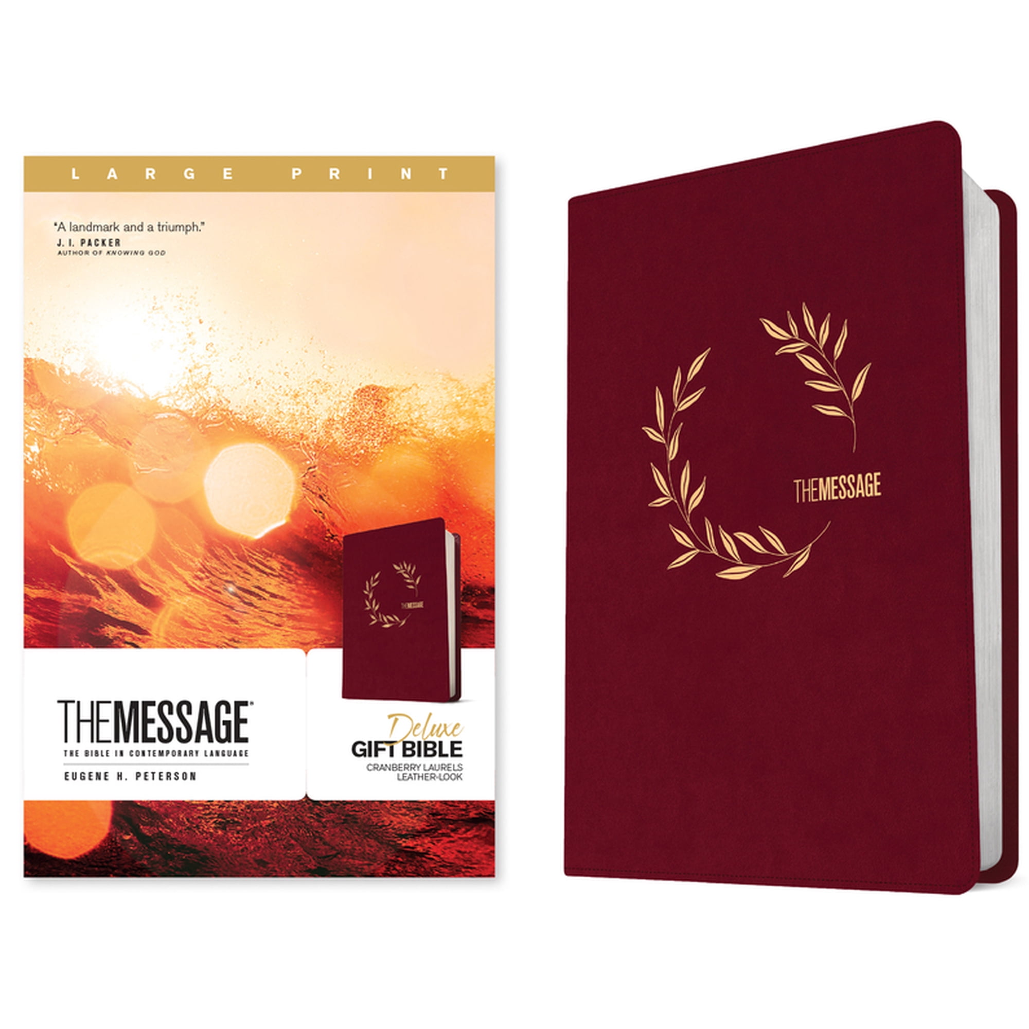 The Message Deluxe Gift Bible, Large Print (Leather-Look, Cranberry Laurels): The Bible in Contemporary Language, (Hardcover)