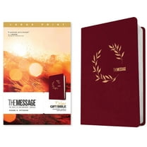 The Message Deluxe Gift Bible, Large Print (Leather-Look, Cranberry Laurels): The Bible in Contemporary Language, (Hardcover)