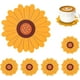 thumbnail image 1 of Posavasos de silicona serie Flower, juego de 6 bonitos posavasos lavables antideslizantes (patrón de girasol amarillo), 1 of 5