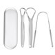 thumbnail image 2 of Limpiador raspador de lengua de metal premium de 1 pieza/3 piezas para adultos y niños, cepillos raspadores de lengua portátiles de acero inoxidable para eliminar, 2 of 5