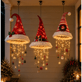 thumbnail image 5 of 3PC Lighted Santa Hat Hanging Chandelier, Pre Lit Christmas Santa Hat Decor with Warm LED Lights and Hanging Holiday Charms, Indoor Outdoor Covered Decor, 5 of 6
