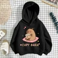 thumbnail image 2 of Toddler Sweatshirt Kids Hoodies Sweatshirts Cute Capybara Print Pullover Long Sleeve Daily Wear Hoodies Girls Black 18 Months-24 Months, 2 of 4