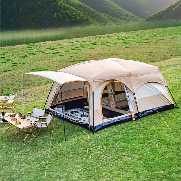 Tente tunnel camping 2-3 personnes légère imperméable avec porche XL Tente tunnel camping 2-3 personnes légère imperméable avec porche XL