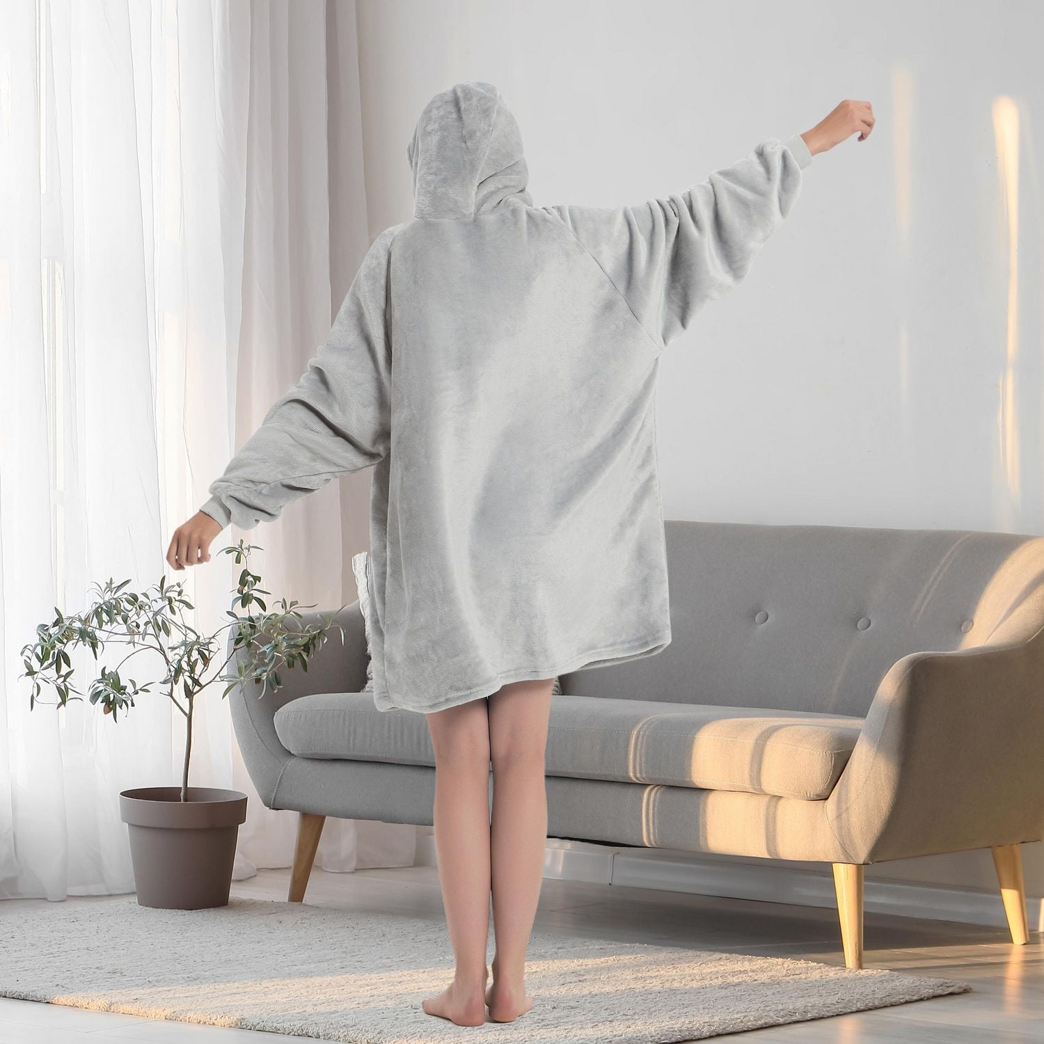 Sweat à capuche portable Marina Decoration avec manches et poche géante, couverture à capuchon surdimensionnée en peluche confortable pour adultes