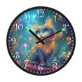thumbnail image 2 of Voice Activated Clock with Glow Light 12 Inch Large Silent Wall Clock Battery Operated for Home Decor Mystical Cat, 2 of 8