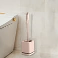 thumbnail image 2 of Cinvoph Drip-Proof Compact Toilet Bowl Scrubber & Holder - Space Saving Nylon Bristles Toilet Brush, Deep Cleaning Bathroom Basic for Fast Stain Removal, Pink, 2 of 8