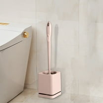 TACILIP Toilet Brush Household Plastic Long Handle Toilet Brush Punch- Wall-Mounted Floor-Standing with Base Toilet Brush Cleaning Set Cleaning Supplies, Men Gifts