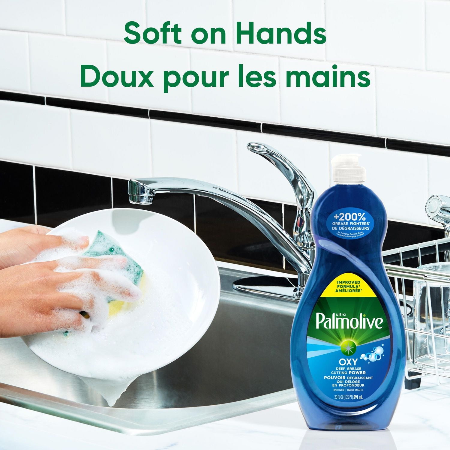 Palmolive Ultra Oxy Savon à Vaisselle Liquide, Dégraissant Puissant Bouteille de 591 ml