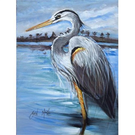 Blue Heron Gazing Flag Garden Size