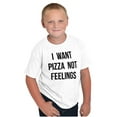 thumbnail image 5 of I Want Pizza Not Feelings Funny Food Crewneck T Shirts Boy Girl Teen Brisco Brands XS, 5 of 6