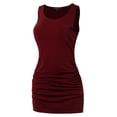 thumbnail image 2 of A2Y Women's Fitted Premium Fabric Side Ruched Sleeveless Top Fired Brick XL, 2 of 5