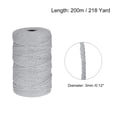 thumbnail image 2 of Unique Bargains Cotton Rope Twine String Twisted Braided Cord, Light Grey 200m/218 Yard for Wall Hanging, Macrame Knotting, 2 of 7