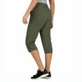thumbnail image 2 of Khombu Womens Stretch Fabric Zip Pocket Woven Capri, 2 of 3