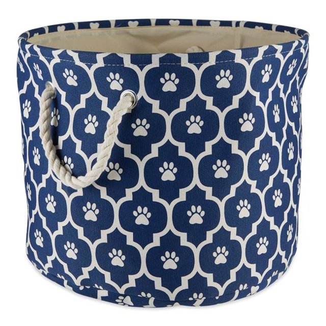 Design Imports CAMZ12520 Bac Rond en Polyester pour Animaux, Bleu Nautique - Grand
