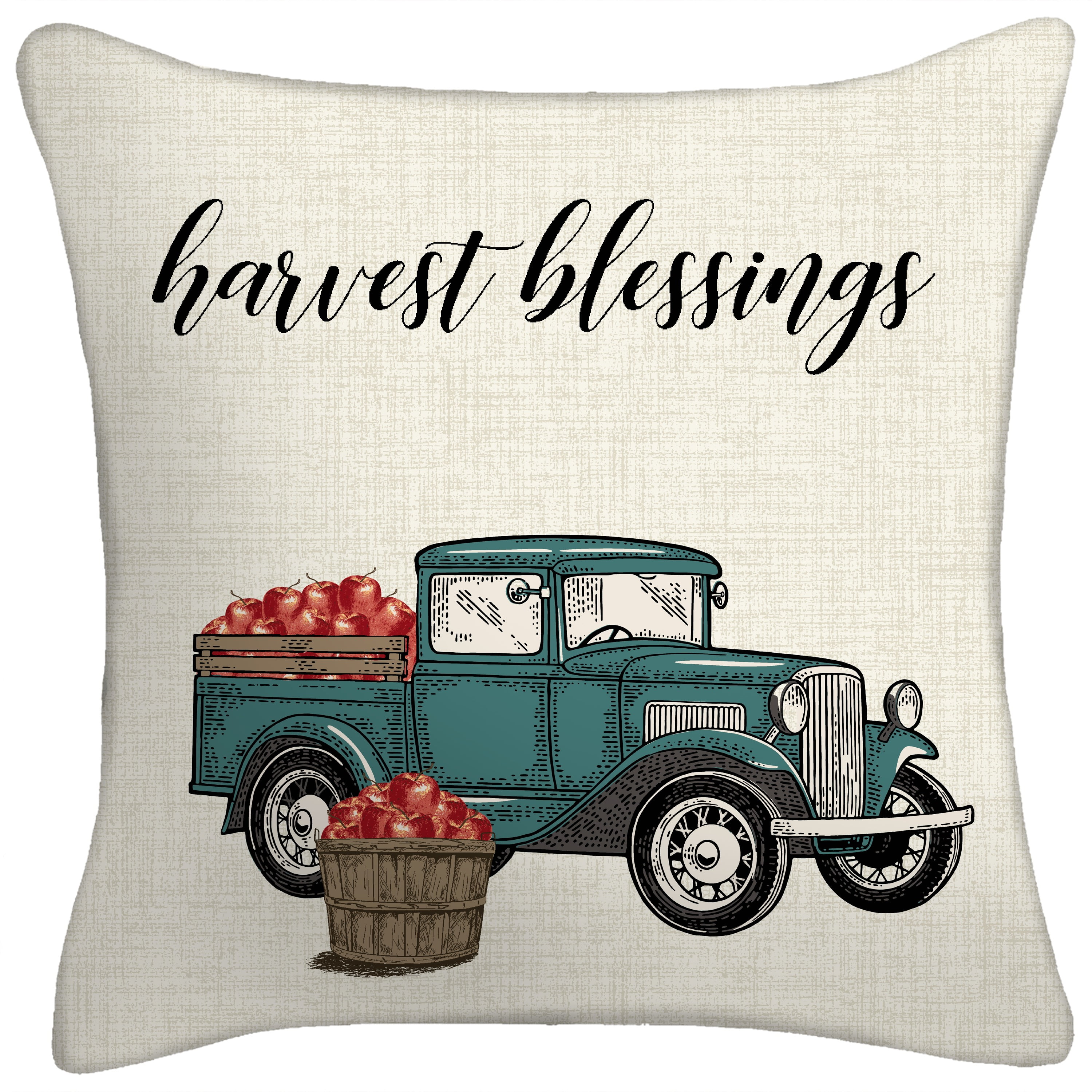 18" Harvest Truck Toss Pillow