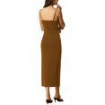 thumbnail image 3 of INSPIRE CHIC Womens' V Neck Spaghetti Strap Bodycon Cami Dress Brown S, 3 of 6