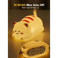 thumbnail image 3 of Luz de noche de gato para niños, linda luz de noche de silicona con 2 niveles de brillo, lámpara recargable kawaii para dormitorio, niñas y niños, bebés, guardería, regalos, tiempo de 15/30/60 minutos, 3 of 5