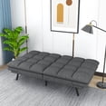 thumbnail image 2 of Futon Sofa Bed, Modern Convertible Memory Foam Sleeper Sofa, Adjustable Armrest&Backrest, Grey, 2 of 9