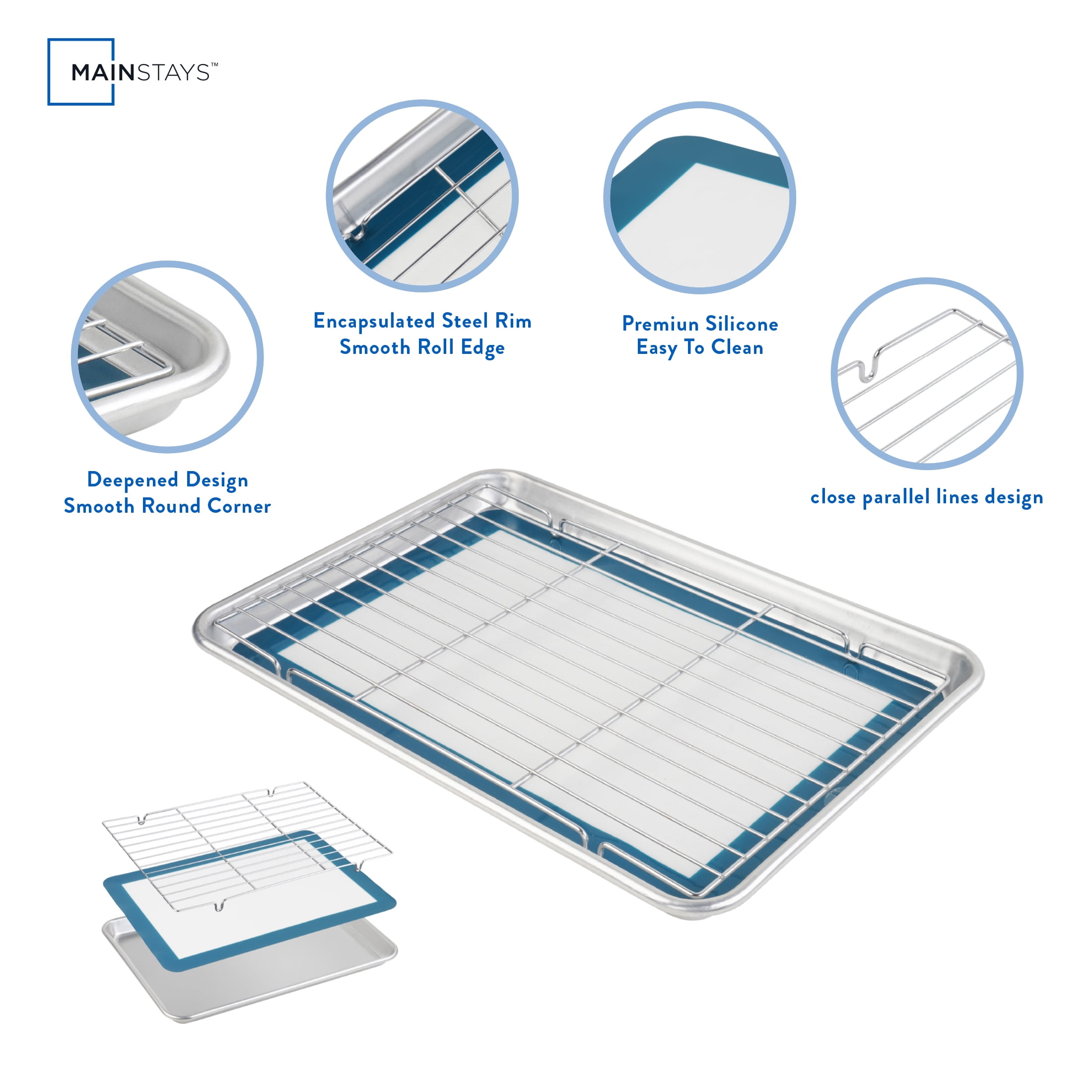 Mainstays 3 Piece Aluminum Multi-Purpose Baking Set