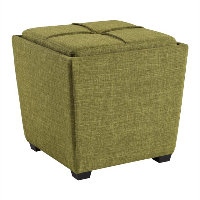 Rockford Ottoman de Rangement en Tissu Vert
