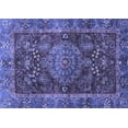 thumbnail image 1 of Ahgly Company Machine Washable Indoor Rectangle Abstract Blue Modern Area Rugs, 2' x 5', 1 of 4