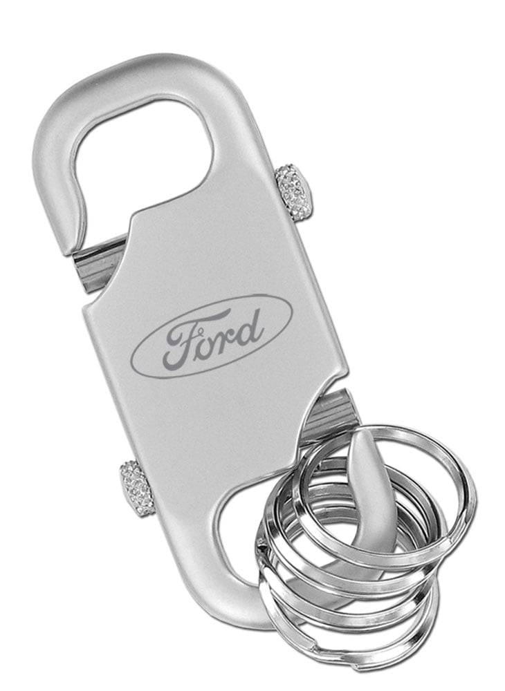 Ford Ford Chrome Dual Clip MultiRings Key Chain Keychain Fob