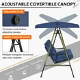 thumbnail image 3 of AECOJOY 2 Persons Outdoor Patio Canopy Steel Porch Swing Chair-Dark Blue, 3 of 8