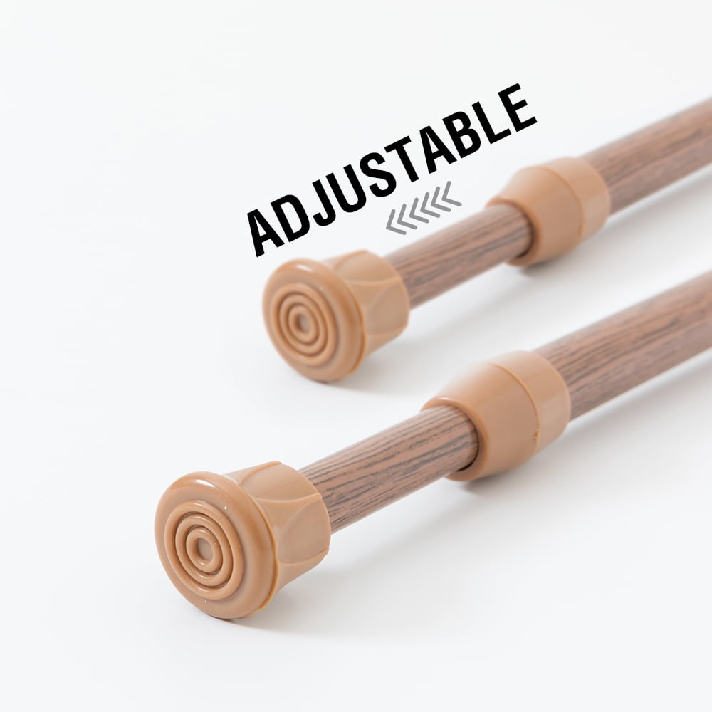 Curtainking Spring Tension Curtain Rod 2139 inch Adjustable Cafe