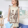 thumbnail image 4 of Fotbe Two Cowboys Riding Horses In The Desert Vestido de Dormir para Niñas de 3 a 10 Años, Mangas Cortas, Estilo Princesa, Pijama Camisón con Mangas Voladas-Large, 4 of 6