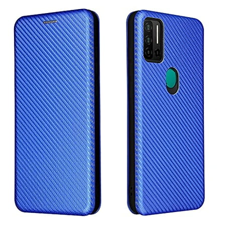 SZCINSENforUlefoneNote11PCase,LuxuryCarbonFiberPUandTPUHybridCaseFullProtectionShockproofFlipCaseCoverforUlefoneNote11P(Color:Blue)