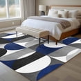 thumbnail image 5 of Abstract Geomrtry Large Area Rugs for Bedroom Living Room, Soft Non Slip Carpet Bedside Rug, Modern Navy Blue Middle Century Rectangular Floor Cover Kitchen Accent Rug 6'x9' for Dining Room/Office, 5 of 9