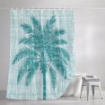 thumbnail image 3 of Shower Curtains for Bathroom, Teal Palm Tree Waterproof Fabric Shower Curtain, Tropical Summer Coastal Vintage Turquoise Decorative Bathroom Curtain for Bathtub, 72"x84", No Hooks Included, 3 of 9