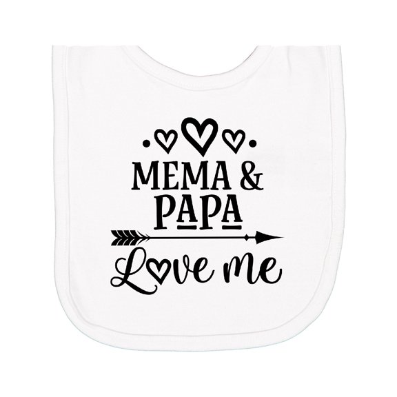Inktastic Mema and Papa Love Me Newborn Bib