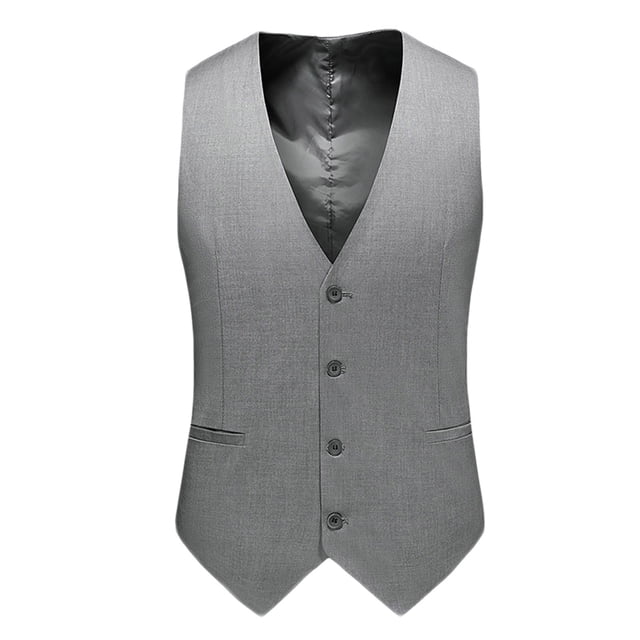 Mens Basic Business Waist Coat Casual Sleeveless Work Blazer Formal Suit Vest for Prom Wedding