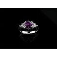 thumbnail image 2 of HeartsAndYou 2ct Natural Purple Amethyst Engagement Ring 14k SOLID White Gold Unique Design, 2 of 9