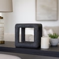 thumbnail image 2 of Textured Open Square Sculpture for Home Decor - Modern Geometric Ornament for Coffee Table and Mantel Decor - Accent Display for Living Room, Office, Bathroom, and Shelf - 9", Black, 2 of 10