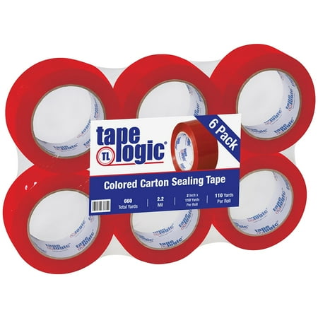 UPC: 0848109024516 | Tape Logic T90222R6PK 2 in. x 110 yards Red Carton Sealing Tape – Pack of 6